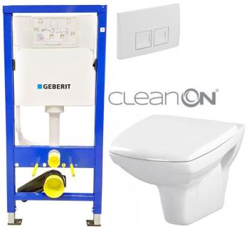 GEBERIT DuofixBasic s bielym tlačidlom DELTA50 + WC CERSANIT CLEANON CARINA + SEDADLO 458.103.00.1 50BI CA1