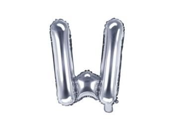 Fóliový balón písmeno "W", 35 cm, strieborný (NELZE PLNIT HELIEM) - xPartydeco