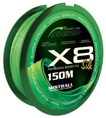 Mistrall pletená šnúra shiro silk x8 zelená 150 m - 0,41 mm 46,5 kg