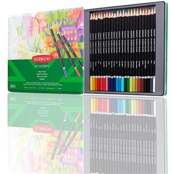 DERWENT Academy Colour Pencil Tin v plechovej krabičke, okrúhle, 24 farieb (2301938)