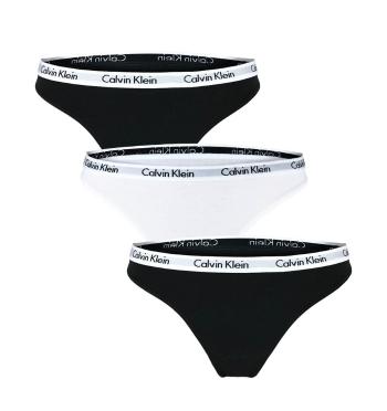 Calvin Klein - 3PACK Cotton stretch dámske tangá čierne a biele-S