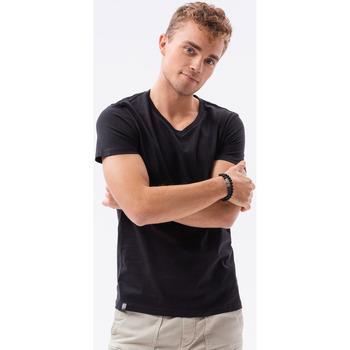 Ombre  Tričká s krátkym rukávom Pánske tričko bez potlače S1369 - čierna  viacfarebny