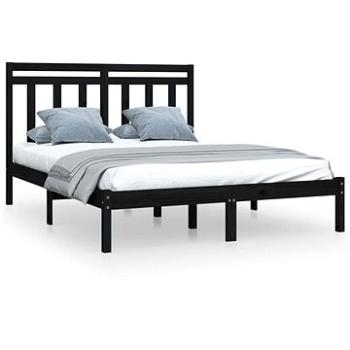 Rám postele čierny masívne drevo 135 × 190 cm Double, 3105229
