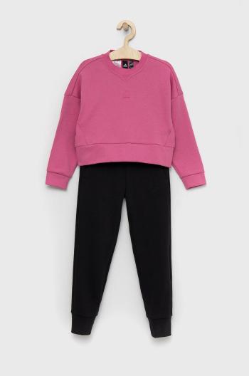 Detská tepláková súprava adidas G FI ružová farba