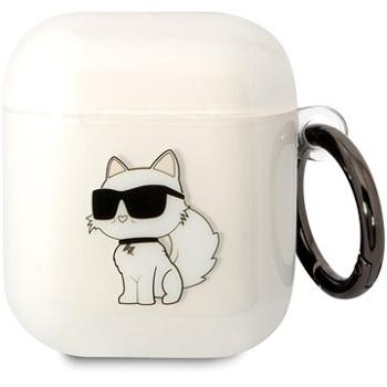 Karl Lagerfeld 3D Logo NFT Choupette TPU Puzdro na Airpods 1/2 White (KLA2HNCHTCT)