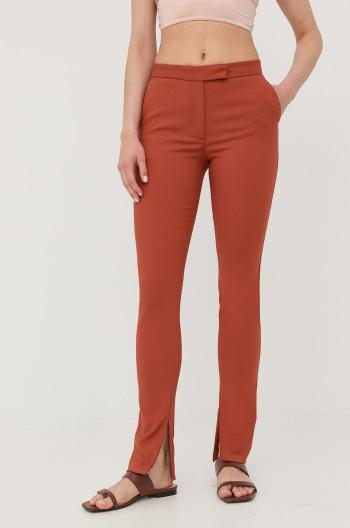 Nohavice Tiger Of Sweden dámske, oranžová farba, cigaretový strih, vysoký pás