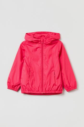 Detská nepremokavá bunda OVS ružová farba