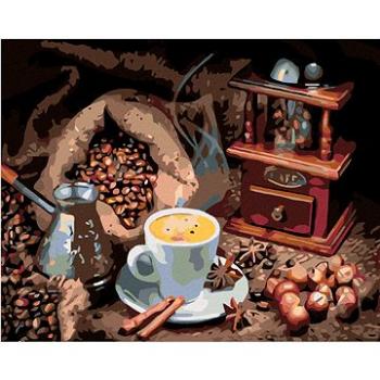 Maľovanie podľa čísel – Šálka kávy a kávové zrniečka (HRAmal00104nad)