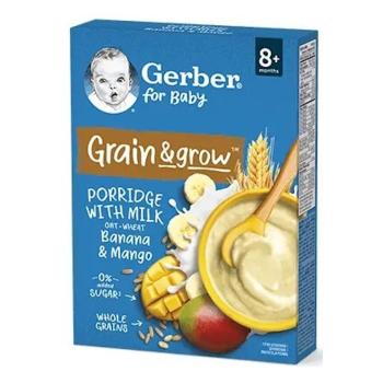 GERBER Mliečna kaša pšenično - ovsená mango banán 200 g 8m+