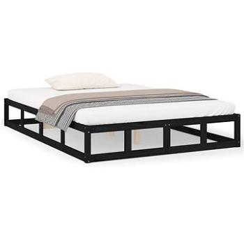 Rám postele čierny 135 × 190 cm Double masívne drevo, 820840