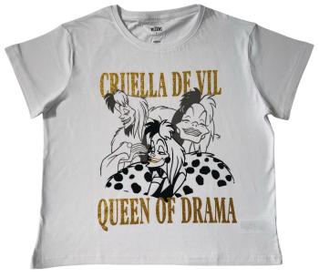 EPlus Dámske tričko 101 Dalmatíncov - Cruella biele Veľkosť - dospelý: XL
