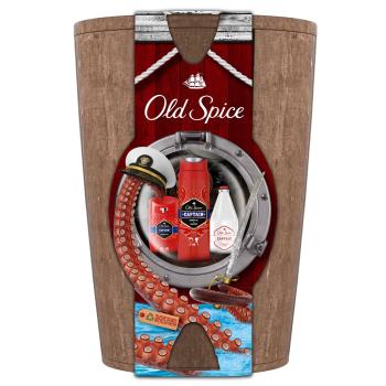 Old Spice Captain Deo stick 50ml + Sprchový gél 250ml + Voda po holení + drevený barel