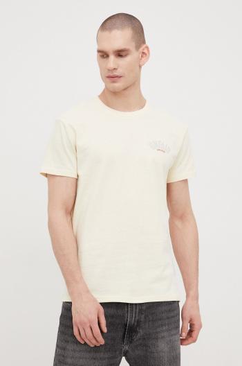 Bavlnené tričko Unfair Athletics béžová farba, s potlačou