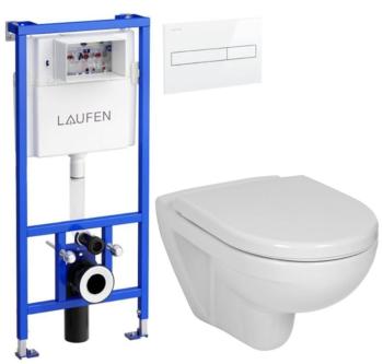 LAUFEN Rámový podomietkový modul CW1 SET s bielym tlačidlom + WC JIKA LYRA PLUS + SEDADLO duraplastu H8946600000001BI LY6