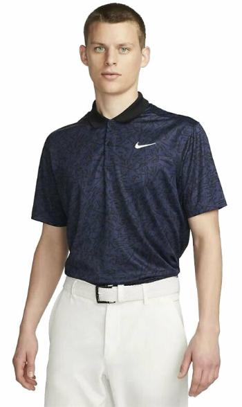 Nike Dri-Fit Victory+ AOP Mens Golf Polo Midnight Navy/Black/White M