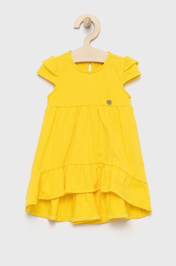 Dievčenské šaty Birba&Trybeyond žltá farba, midi, áčkový strih