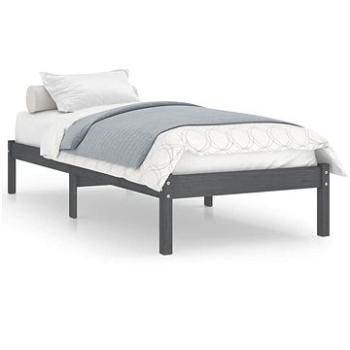 Rám postele sivý masívna borovica 90 × 190 cm UK Single, 809984