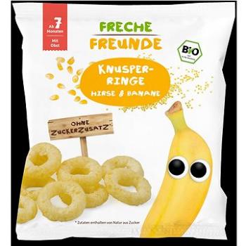 Freche Freunde BIO Chrumkavé krúžky – Proso a banán 20 g (4260249149335)