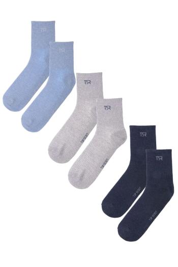 Pánske modro-sivé ponožky SPP4149 - trojbalenie