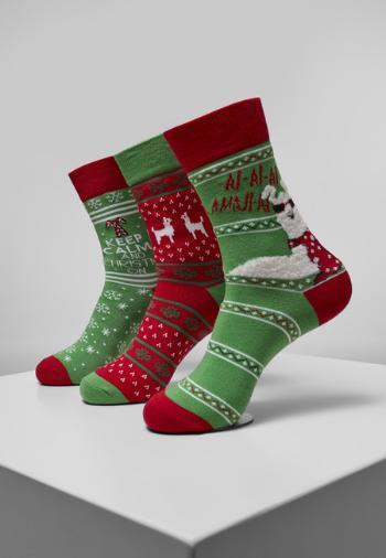 Urban Classics Christmas Lama Socks 3-Pack multicolor - 39–42