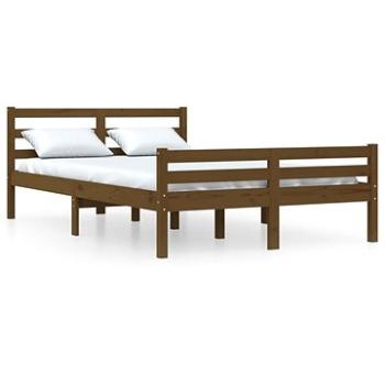 Rám postele medovo hnedý masívne drevo 120 × 200 cm, 814817
