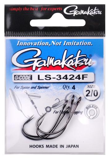 Gamakatsu háčiky ls-3424f new label hooks black - veľkosť 4 počet 8 ks