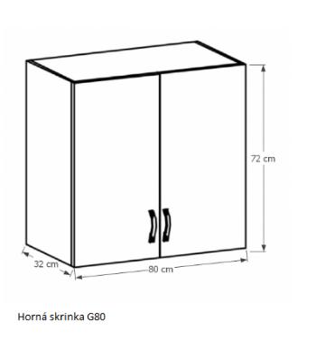 Tempo Kondela Kuchynská linka Provance Provance: Horná skrinka G80 - 80x72x32 cm