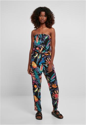 Urban Classics Ladies Viscose Bandeau Jumpsuit blackfruity - 5XL