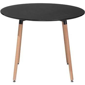 Čierny jedálenský stôl z kaučuku 90 cm BOVIO, 58807 (beliani_58807)