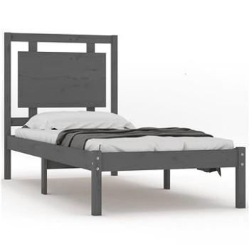 Rám postele sivý masívne drevo 90 × 190 cm Single, 3105502