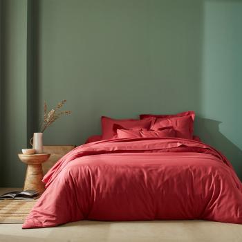 Blancheporte Jednofarebná posteľná súprava zn. Colombine z bavlny pivonková obliečka na prikrývku140x200cm