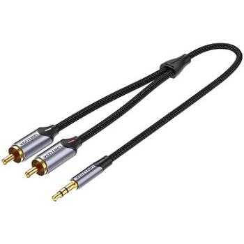 Vention 3,5 mm Jack Male to 2-Male RCA Cinch Cable 0,5 m Gray Aluminum Alloy Type (BCNBD)