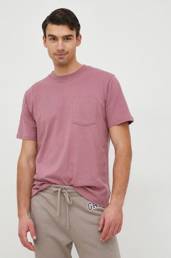 Bavlnené tričko GAP ružová farba, jednofarebné
