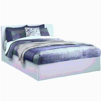 Manželská posteľ s úložným priestorom, biela, 160x200, KERALA P1, poškodený tovar