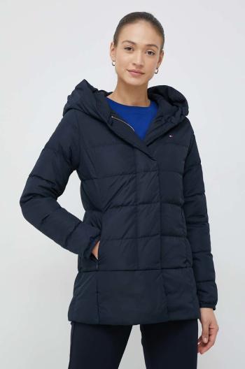 Páperová bunda Tommy Hilfiger dámska, tmavomodrá farba, zimná