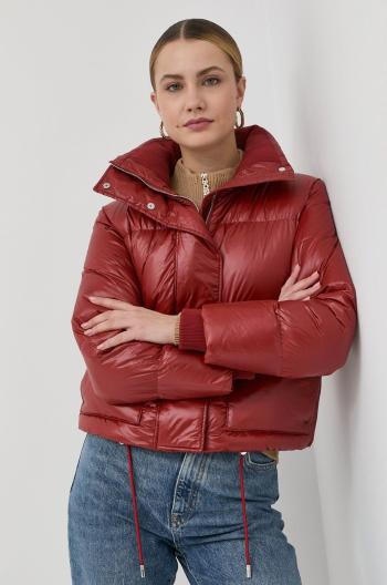 Páperová bunda BOSS dámska, červená farba, zimná