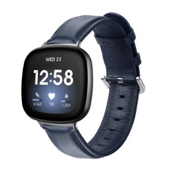 Fitbit Versa 3 Leather Lux remienok, navy blue (SFI012C04)