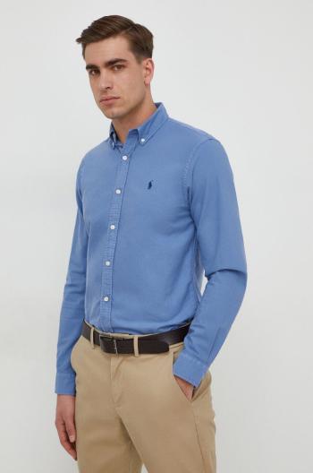 Bavlnená košeľa Polo Ralph Lauren pánska,slim,s golierom button-down,710723610