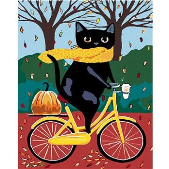 Maľovanie podľa čísel – Čierna mačka a žltý bicykel (HRAmal00846nad)