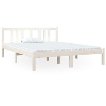 Rám postele biely masívne drevo 140 × 190 cm, 814865