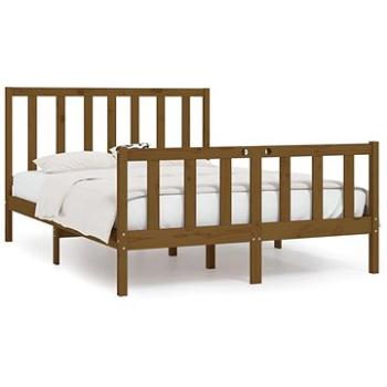 Rám postele medovo hnedý masívne drevo 140 × 190 cm, 3105208