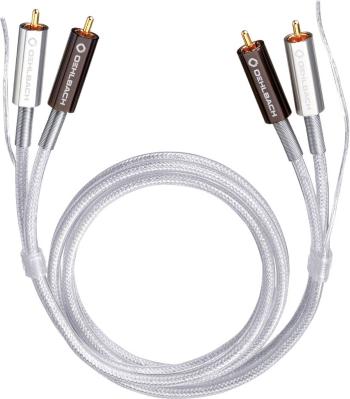 cinch audio prepojovací kábel [2x cinch zástrčka - 2x cinch zástrčka] 1.00 m priehľadná pozlátené kontakty Oehlbach Silv