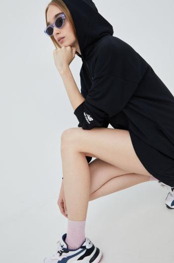 Šaty New Balance WD21501BK čierna farba, mini, oversize
