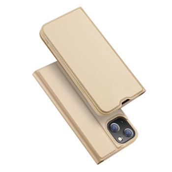 Dux Ducis Skin Pro knižkové kožené puzdro na iPhone 14, zlaté