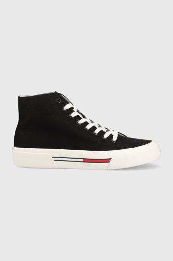 Tenisky Tommy Jeans TOMMY JEANS MID CANVAS COLOR pánske, čierna farba, EM0EM01157