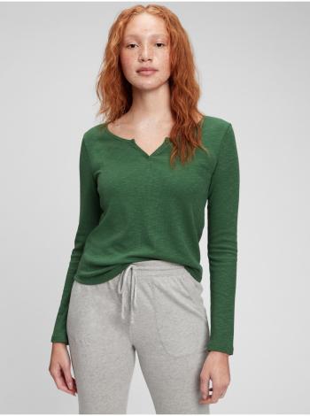 Zelené dámske tričko s dlhým rukávom GAP