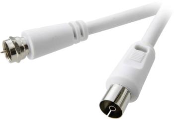 SpeaKa Professional SAT, anténny prepojovací kábel [1x F zástrčka - 1x anténna zásuvka 75 Ω] 3.00 m 90 dB  biela