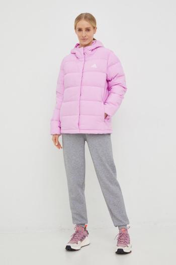 Páperová bunda adidas dámska, ružová farba, zimná