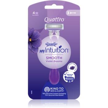 Wilkinson Sword Quattro for Women My Intuition Smooth jednorázové holiace strojčeky Violet Blooms 3 ks