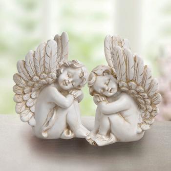 Malí sediaci anjeli 10 cm, 2 ks